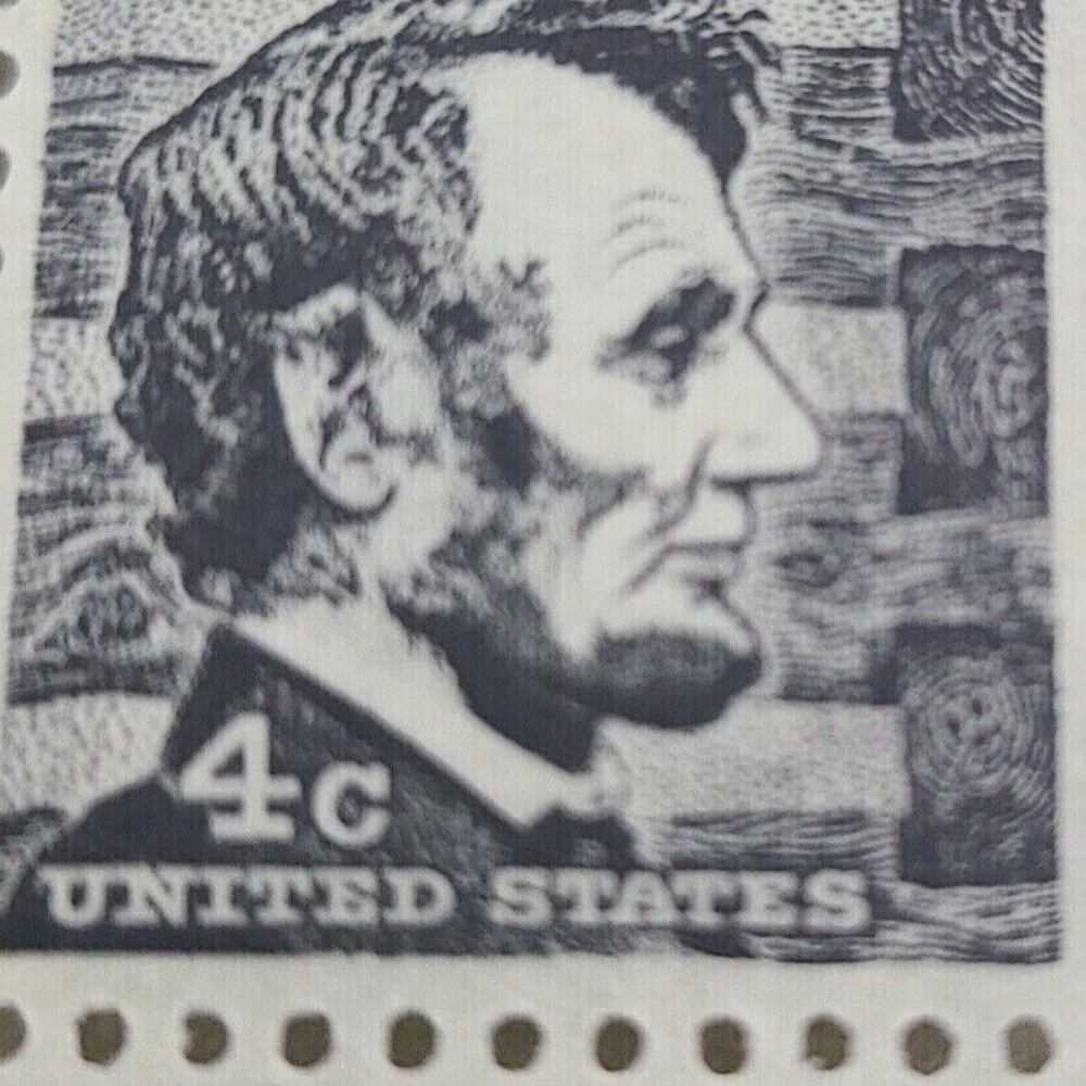 RARE - SET OF 4 US Abraham Lincoln Black 4 Cent unused - Picture 4 of 4